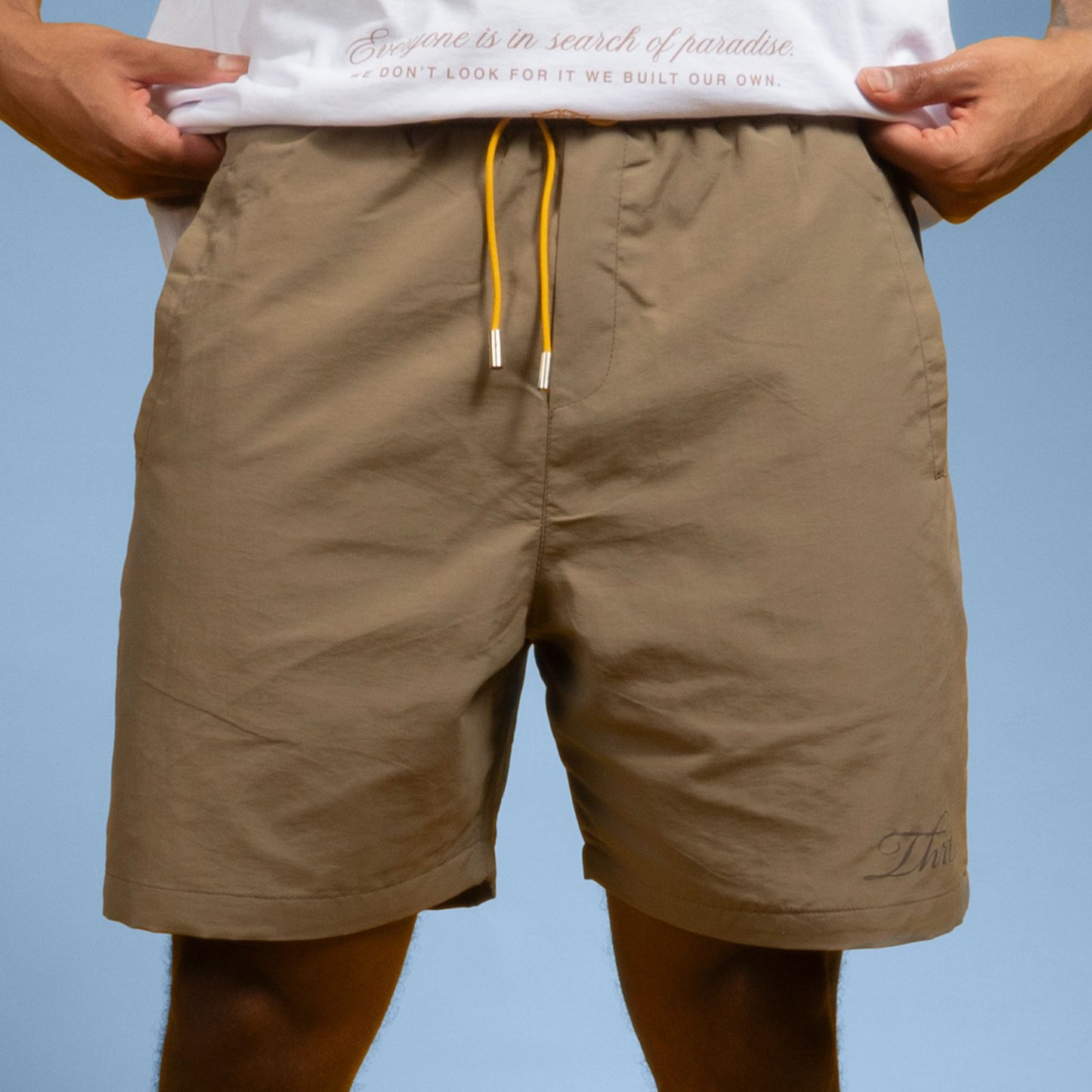 THRT Script Shorts - Tan
