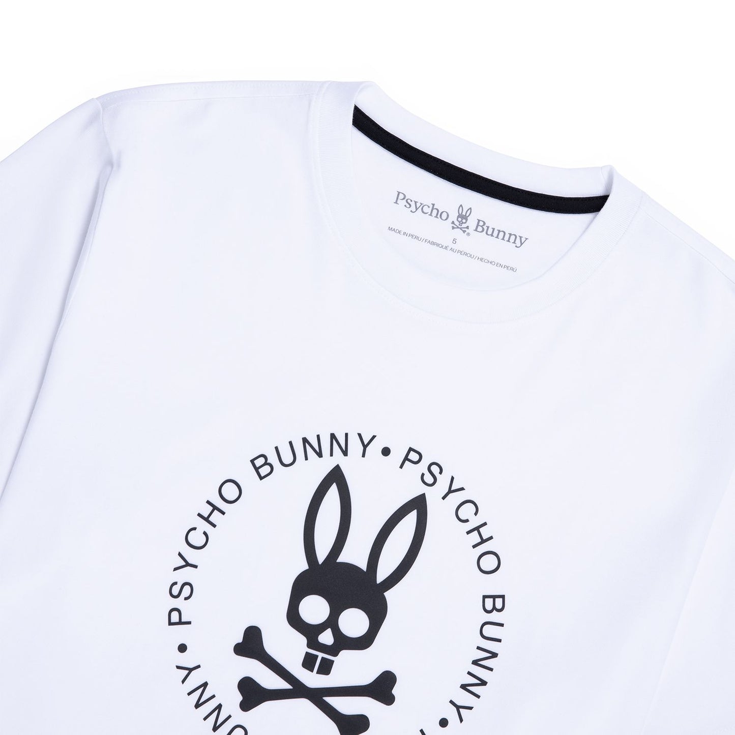 Psycho Bunny Mens Bradley High Density Graphic Tee - White