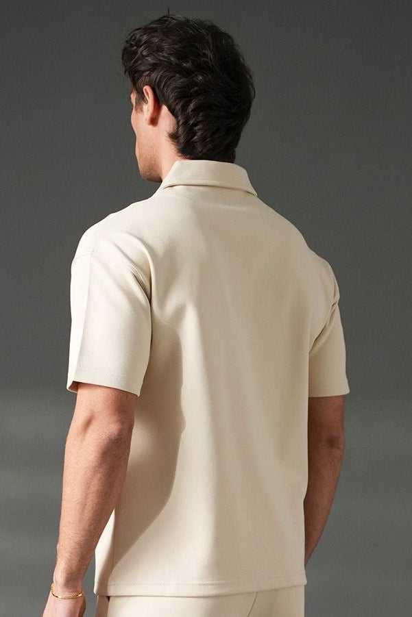 IKAO Solid Quarter Zip Top - Beige