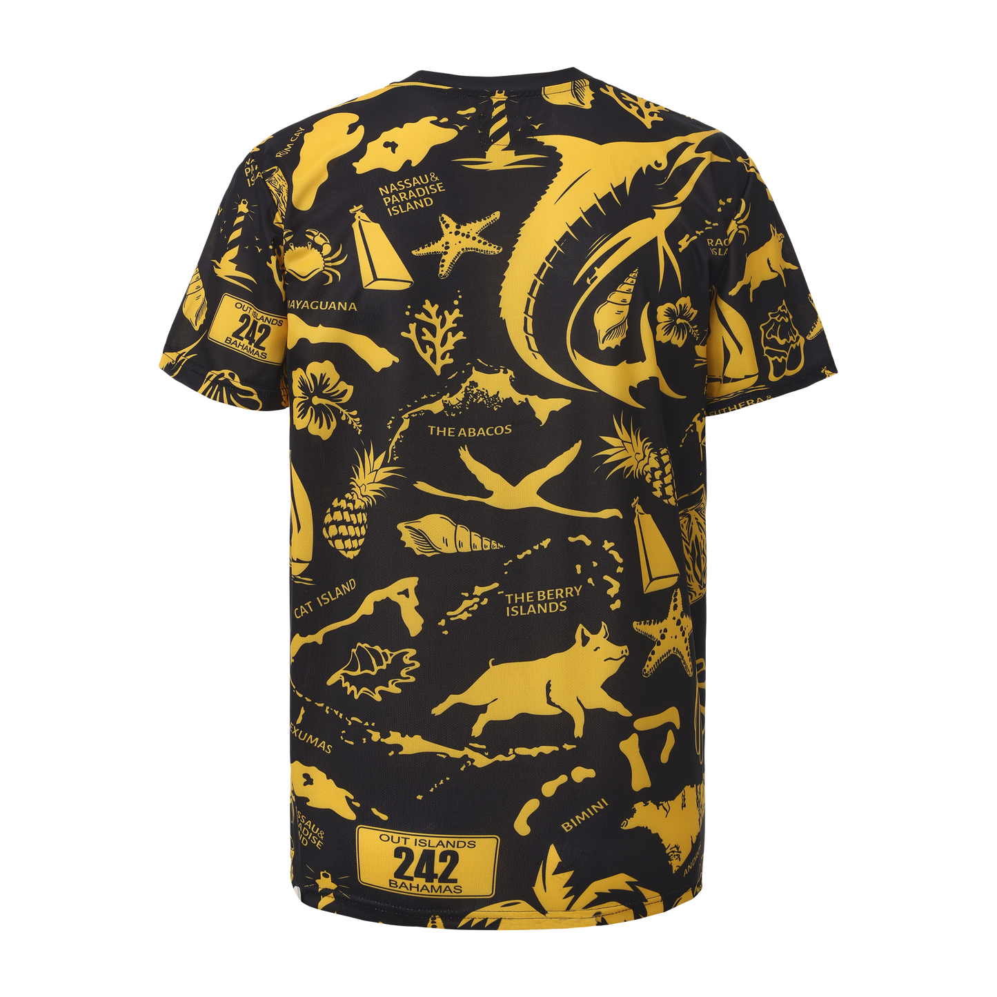 The Paradise Club Crewneck Tee - Black/Yellow