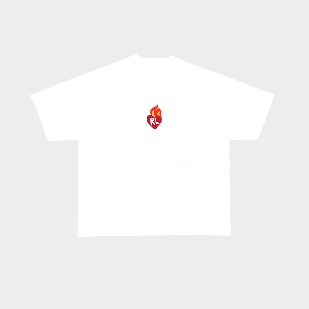 Red Letters Cash You Can Burn Tee - White