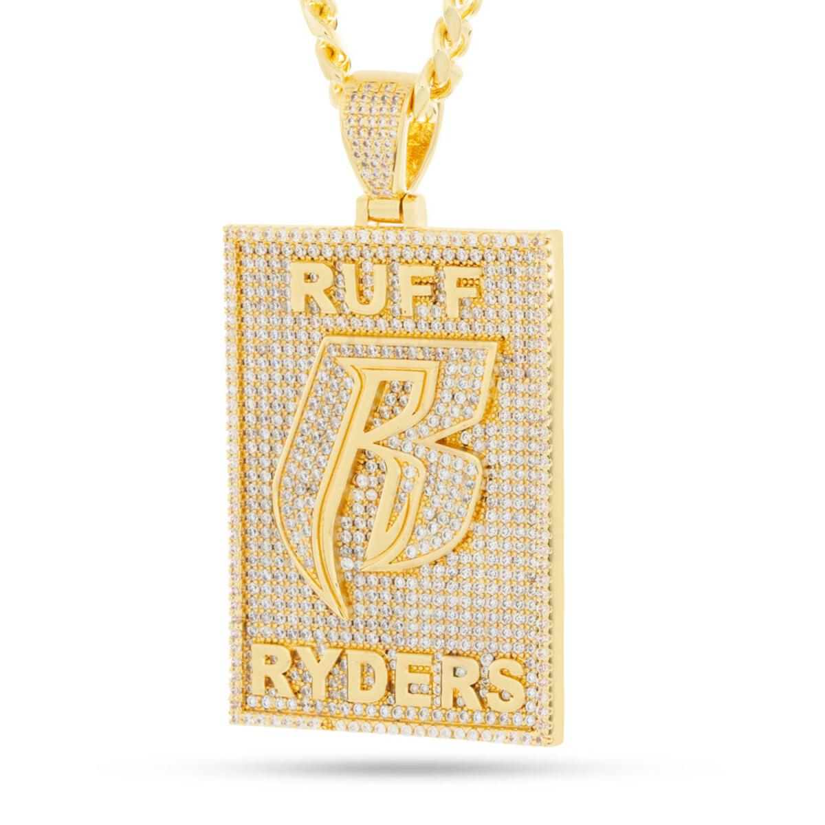 King Ice 14KT Ruff Ryders x King Ice - Dog Tag Logo Necklace