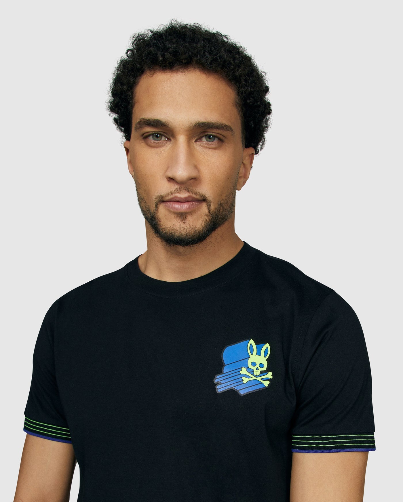 Psycho Bunny Mens Asher Chest Logo Tee - Black