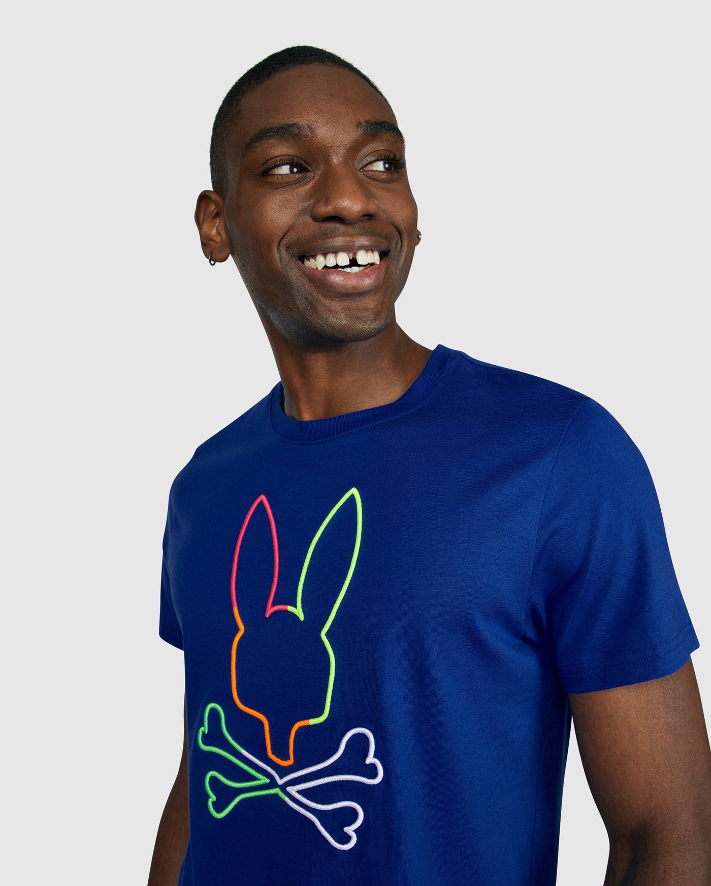 Psycho Bunny Mens Leo Bunny Tee in Saphire