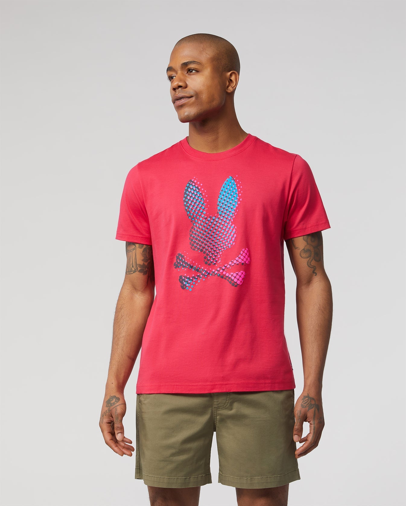 Psycho Bunny Mens Hindes Graphic Tee - Bright Fuschia