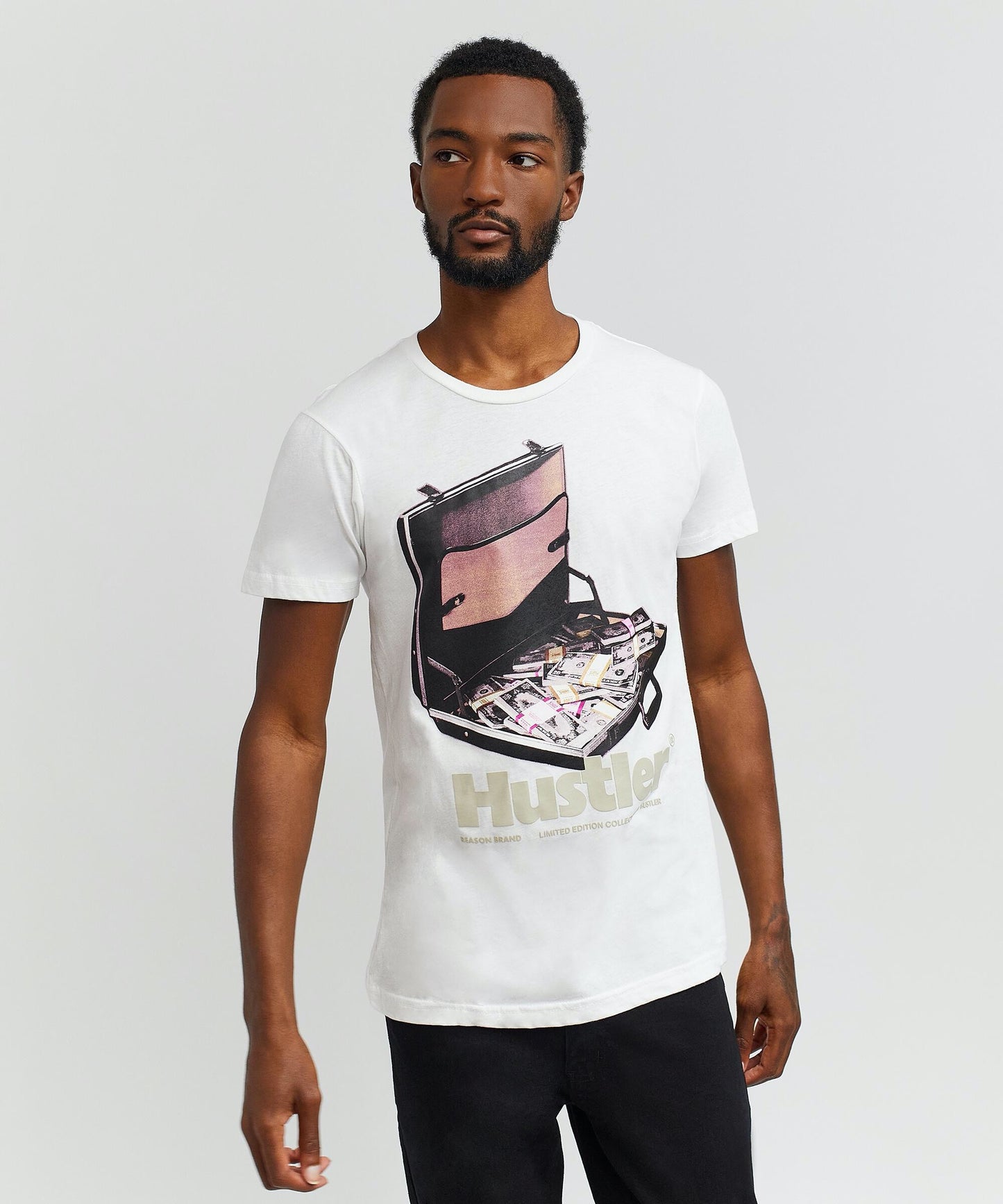 Reason Hustler Briefcase Tee - White