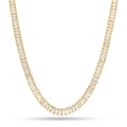 King Ice 6MM Baguette Tennis Chain - Gold & Silver