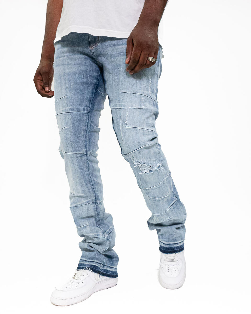 Golden Denim The Stacked Playas' - Light Wash