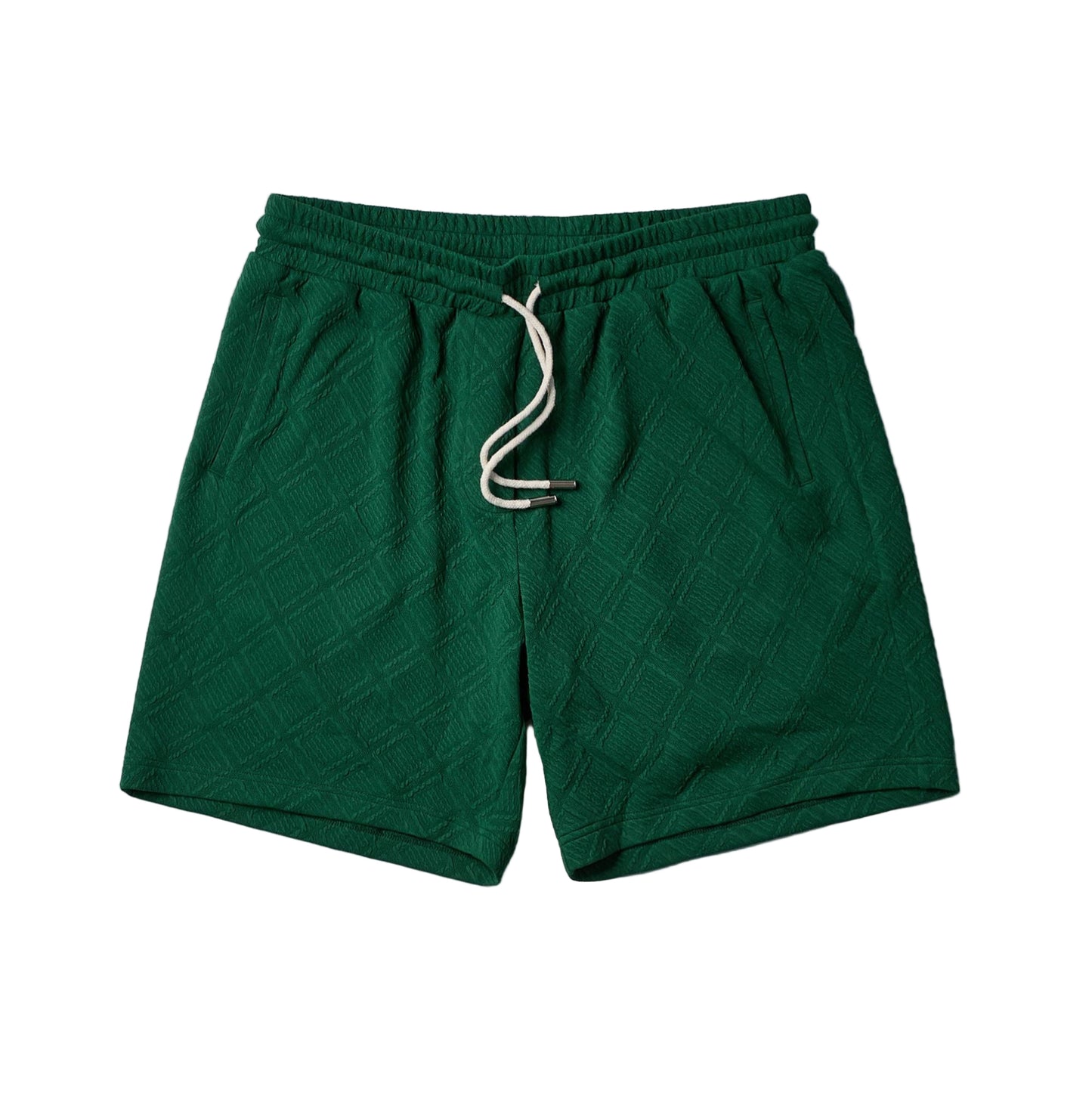 Reason Jacquard Textured Knit Shorts - Green