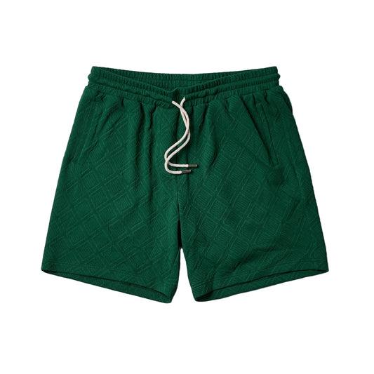 Reason Jacquard Textured Knit Shorts - Green