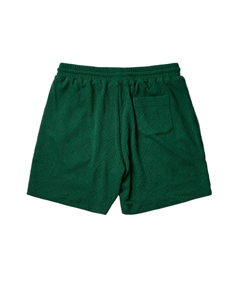 Reason Jacquard Textured Knit Shorts - Green