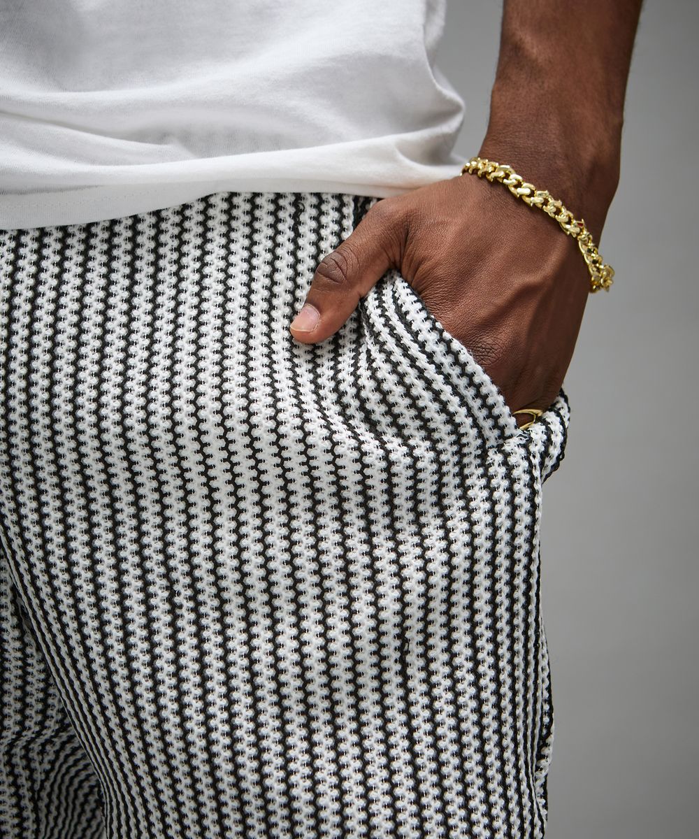 Reason Knit Shorts - B&W Stripe