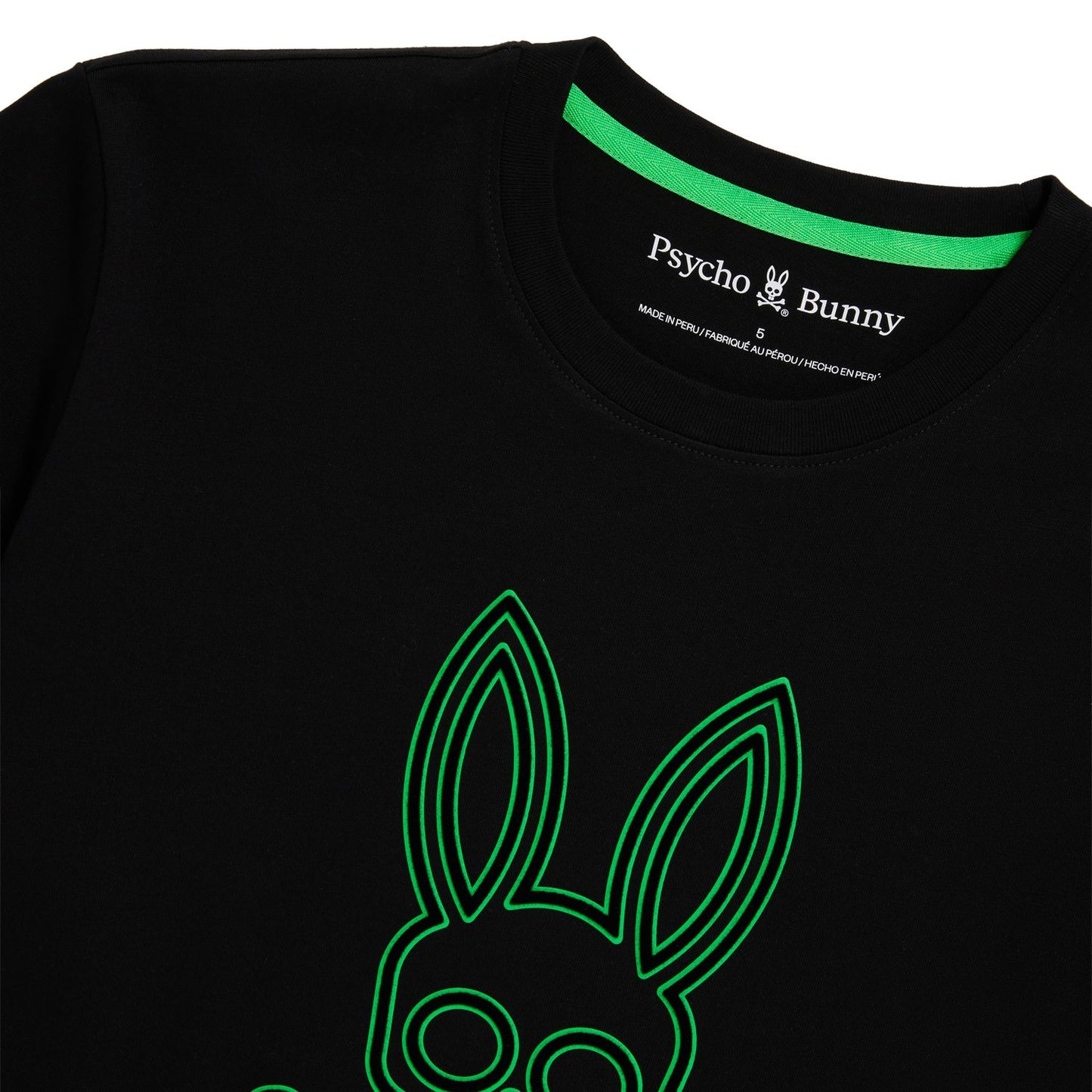 Psycho Bunny Mens Dixon Flocking Graphic Tee - Black