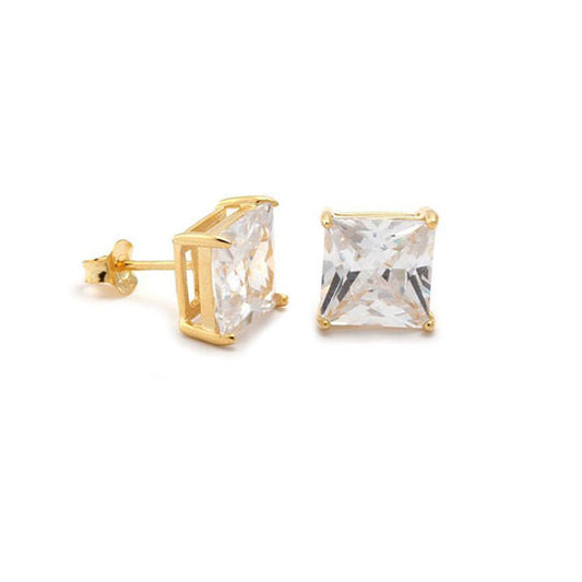 20k Gold Diamond Stud Earring 4MM (Square)