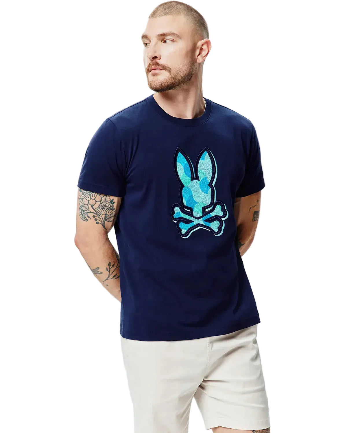 Psycho Bunny Ethan Graphic Tee - Evening Blue