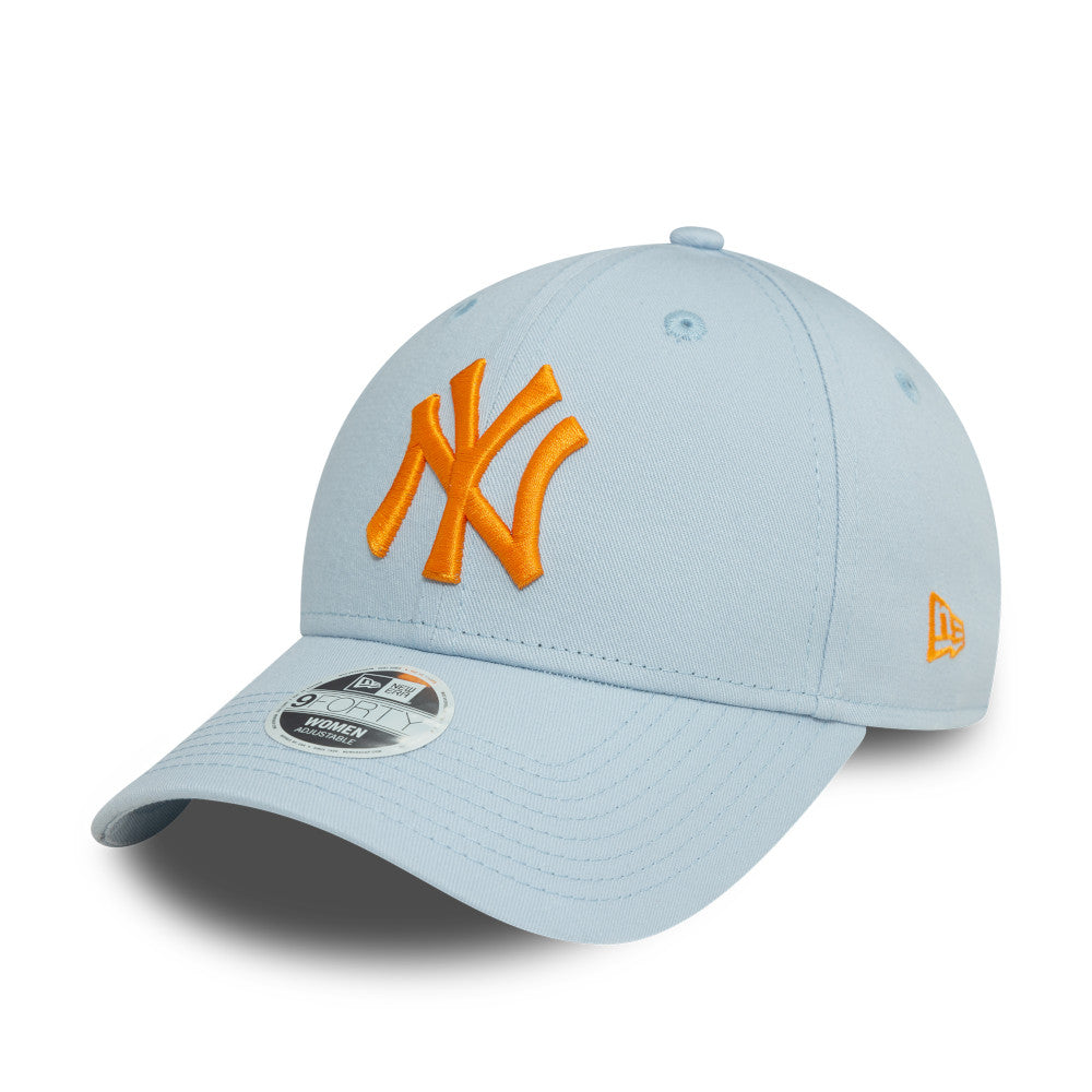 New Era 9FORTY Women’s League New York Yankees Cap - Powder Blue/Sunrise Orange