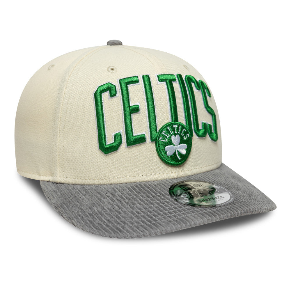 New Era 9FIFTY Boston Celtics Snapback - Cream & Grey Corduroy Brim