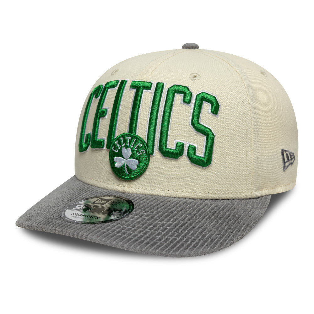 New Era 9FIFTY Boston Celtics Snapback - Cream & Grey Corduroy Brim