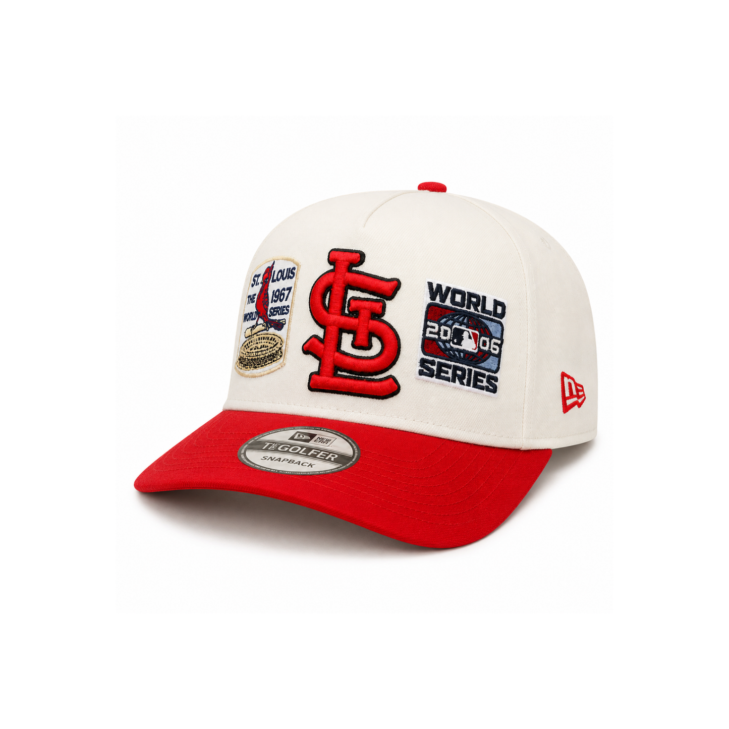 New Era St. Louis Cardinals World Series Multi-Patch Golfer Snapback - Side View