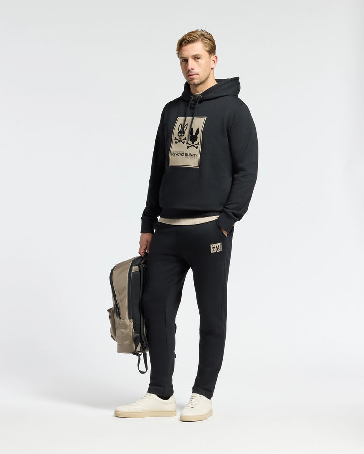 Psycho Bunny Munroe Twill Patch Fleece Sweatpants - Black