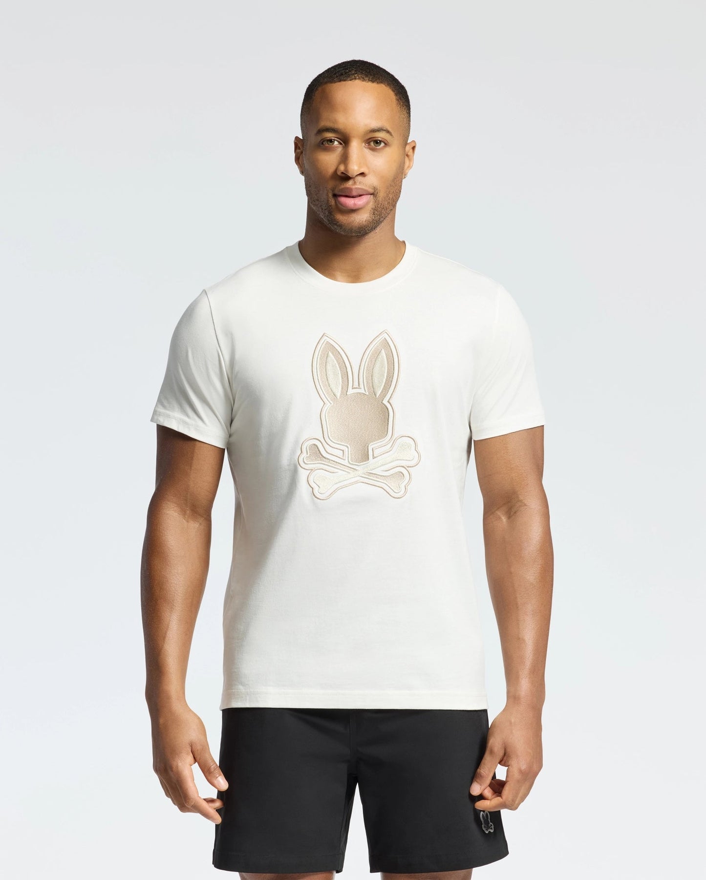 Psycho Bunny New Castle Embroidered Tee - Ecru