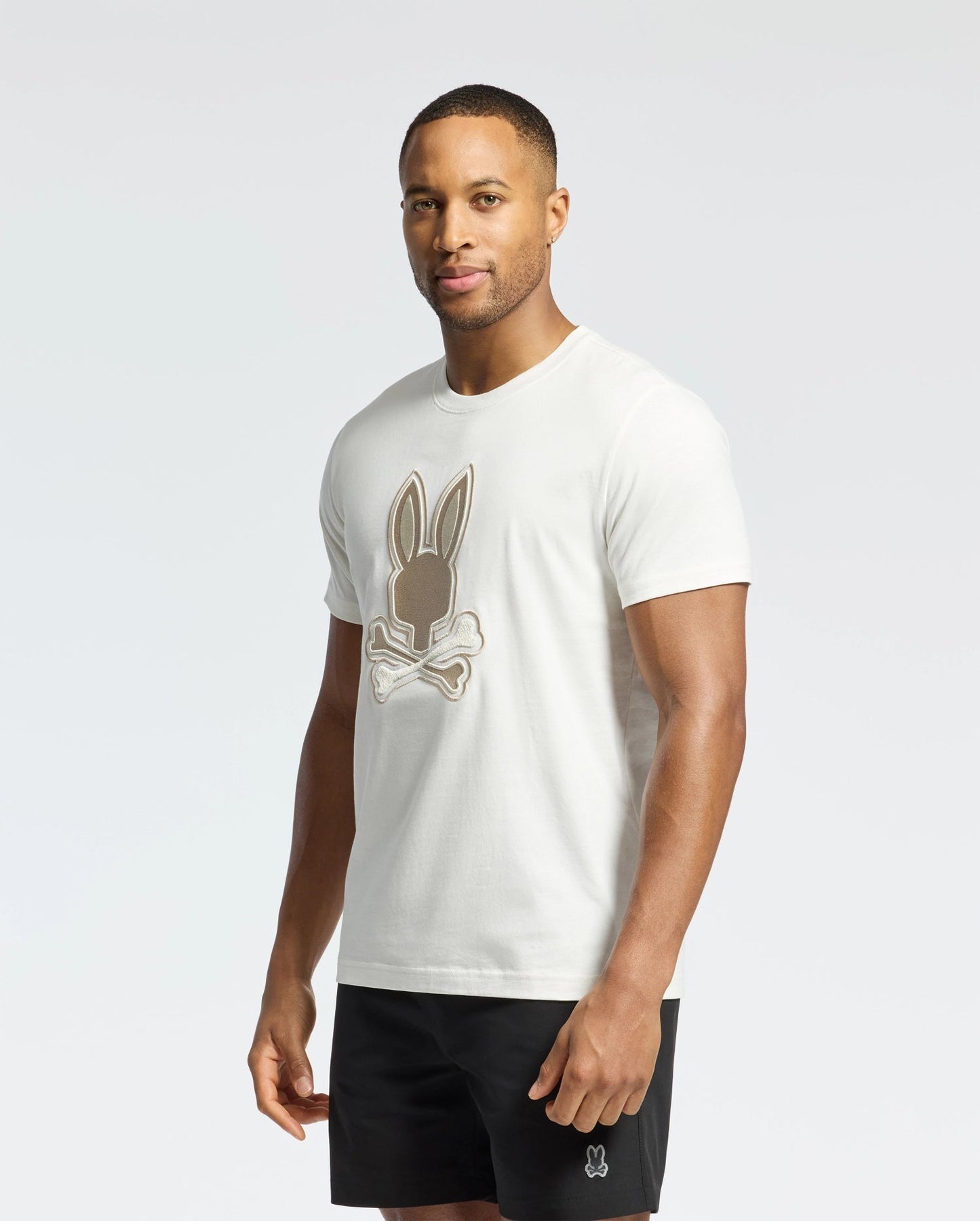 Psycho Bunny New Castle Embroidered Tee - Ecru