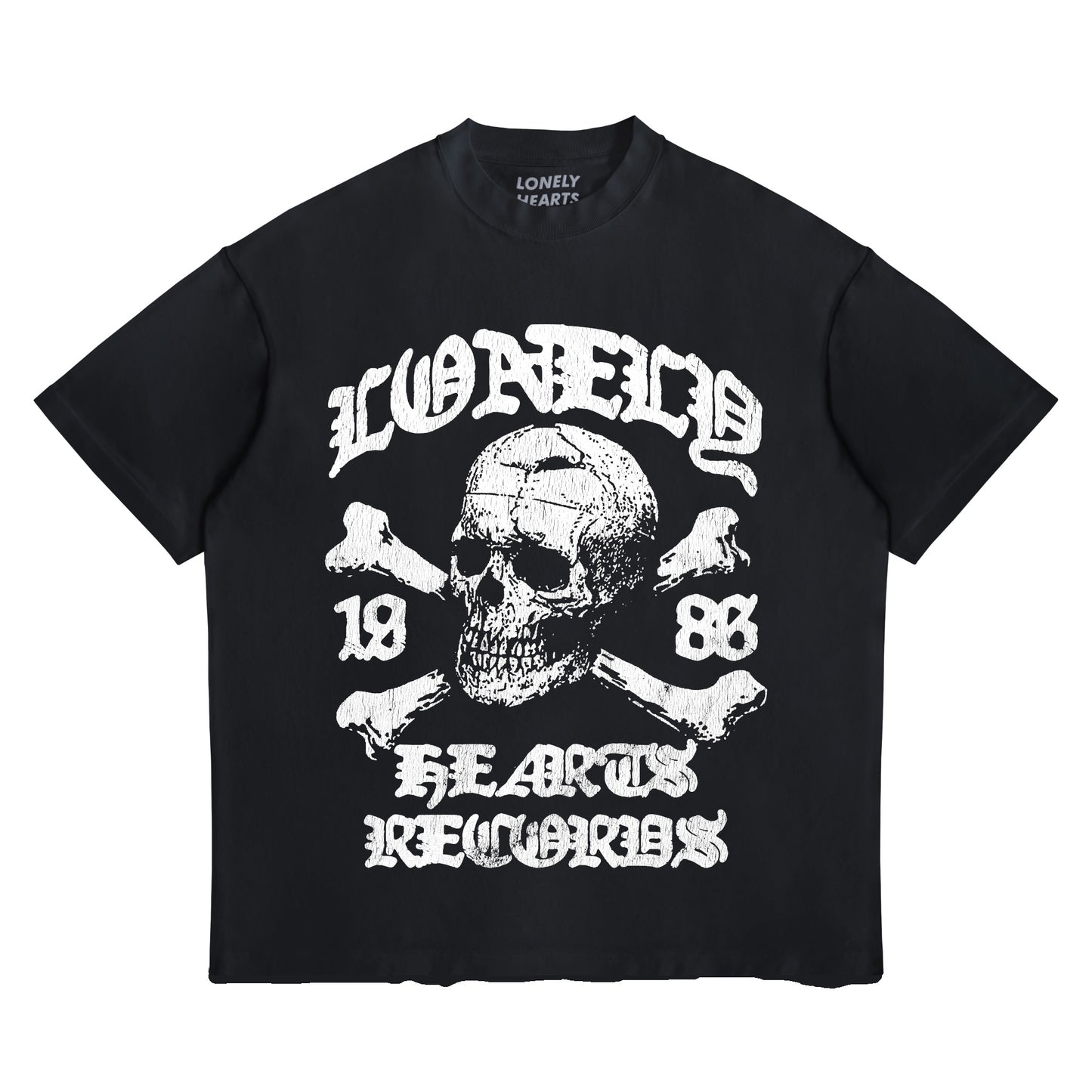 Lonely Hearts Club Lonely Hearts Records Cropped Tee - Black Edge