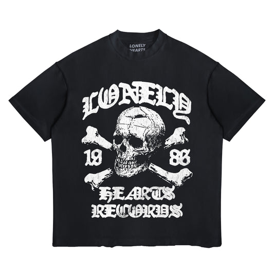 Lonely Hearts Club Lonely Hearts Records Cropped Tee - Black Edge