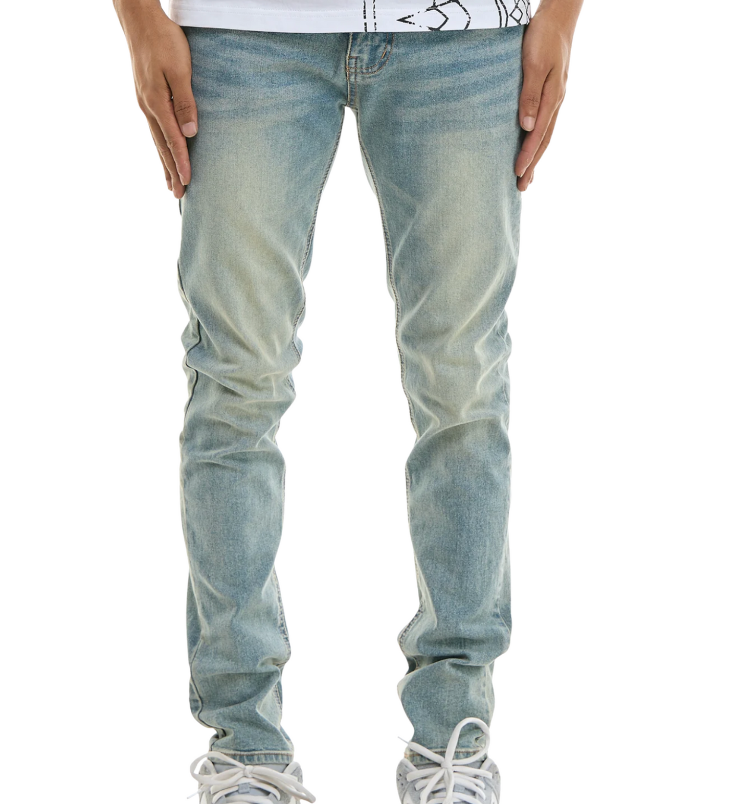 KDNK Core Denim Pants - Mid Blue