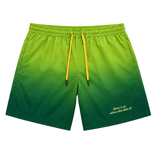 There's Nowhere Else Like It Shorts - Gradient Green & Yellow