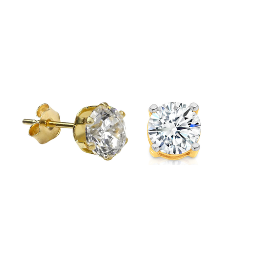 20k Gold Diamond Stud Earring 5MM (Round)