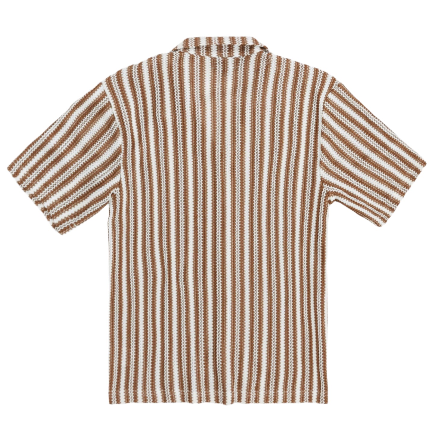 Reason Striped Knit Button Down Shirt - Tan