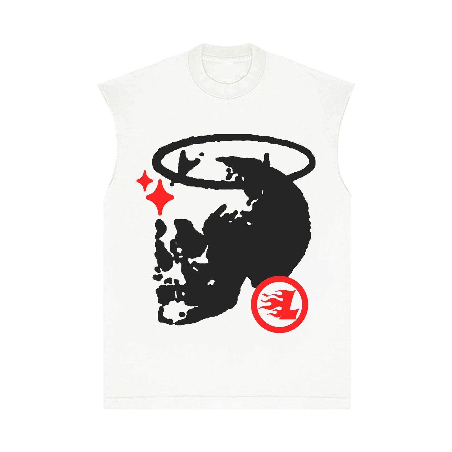 Lonely Hearts Club Halo Sleeveless Tee - Off White