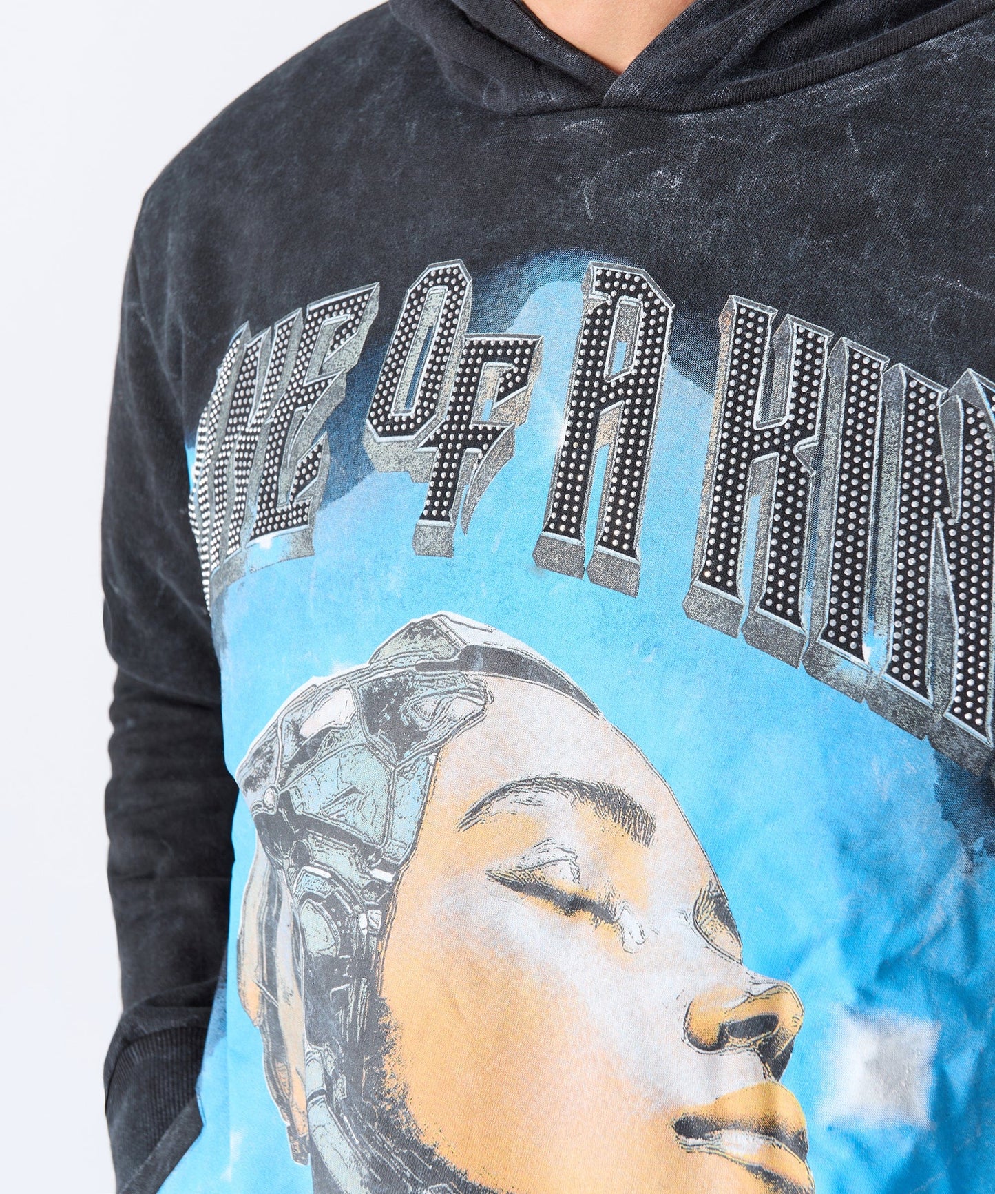 Reason Washed One Of A Kind Rhinestone Hoodie - Vintage Wash