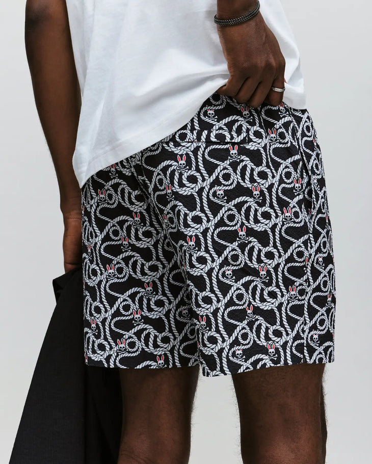 Psycho Bunny Cyrus All Over Print Swim Shorts - Black