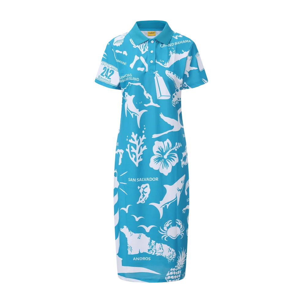 The Paradise Club Polo Dress - Aquamarine
