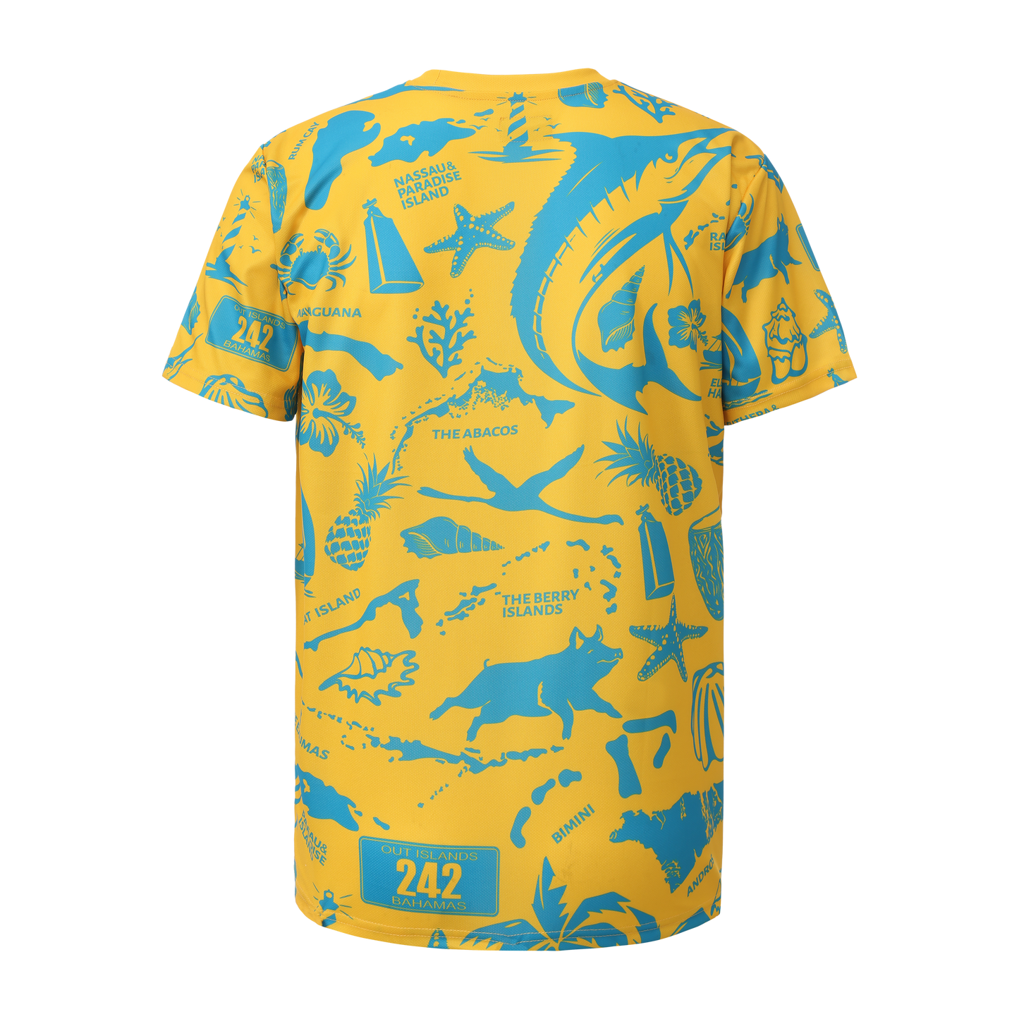 The Paradise Club Crewneck Tee - Yellow/Aqua
