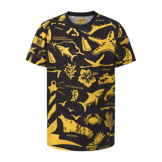 The Paradise Club Crewneck Tee - Black/Yellow