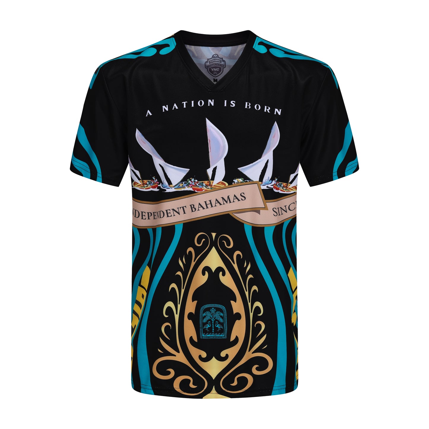 The Voyano V-Neck Tee (Independence) - Black