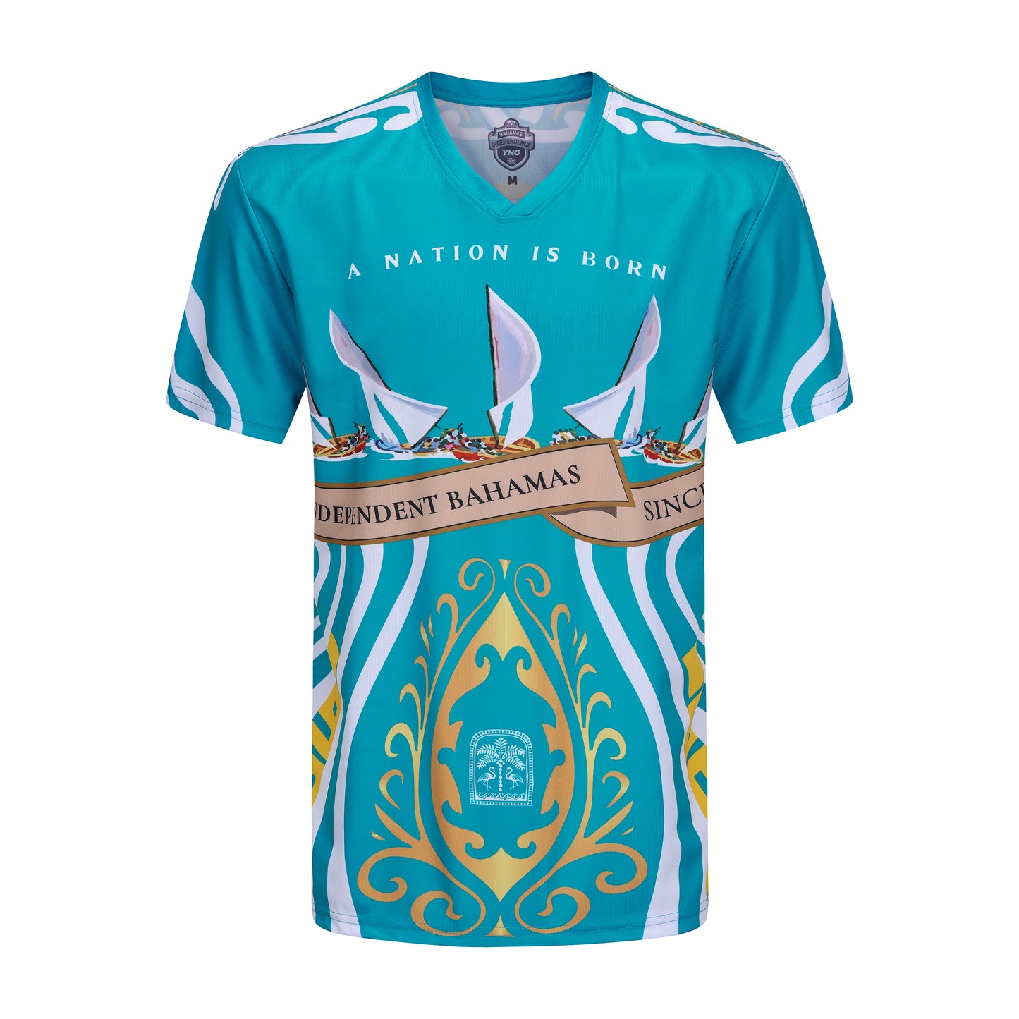 The Voyano V-Neck Tee (Independence) - Aqua