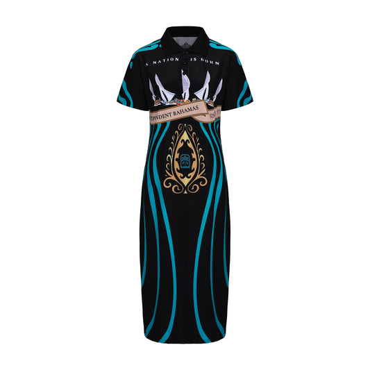 The Voyano Female Polo Dress (Independence) - Black