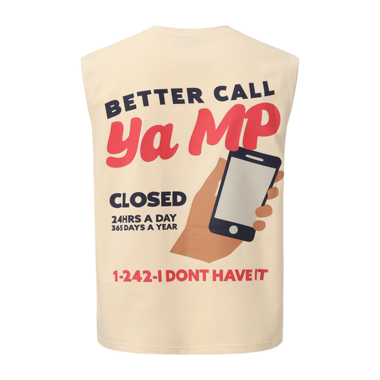 The Call Ya MP Cutoff Tee - Cream