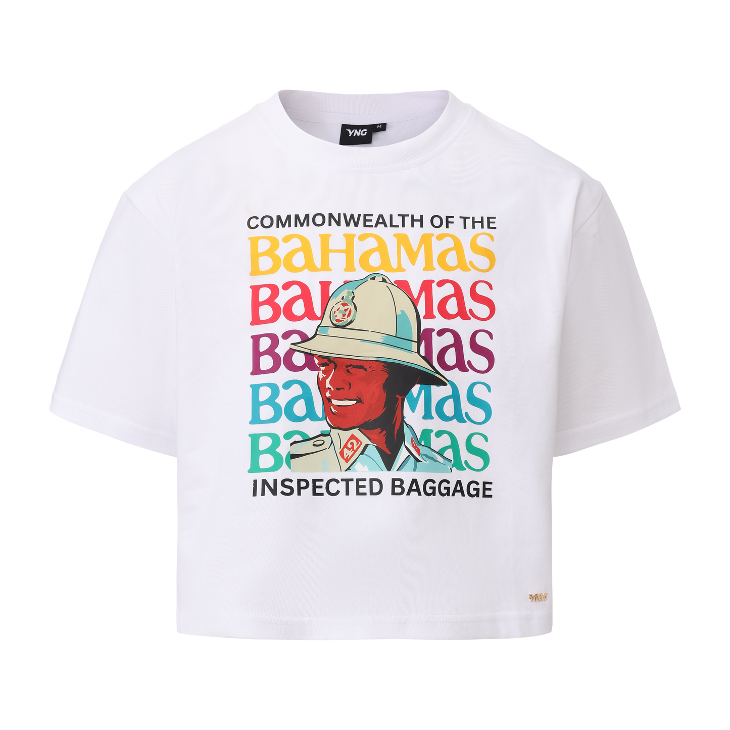 The Cleared & Stamped Female Cropped Tee - White