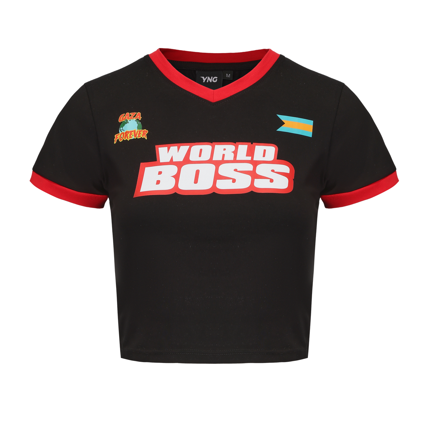 The Limited Edition World Boss Crop Top Tee - Black