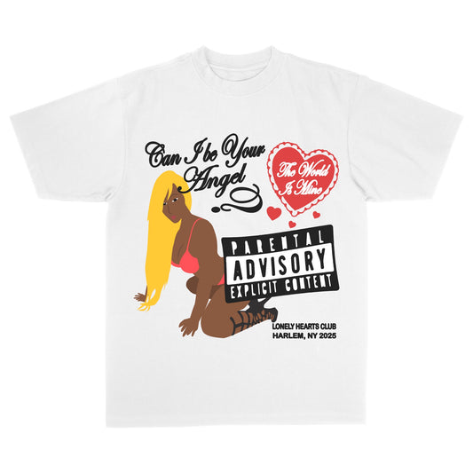 Lonely Hearts Club Can I Be Your Angel Tee - Off White