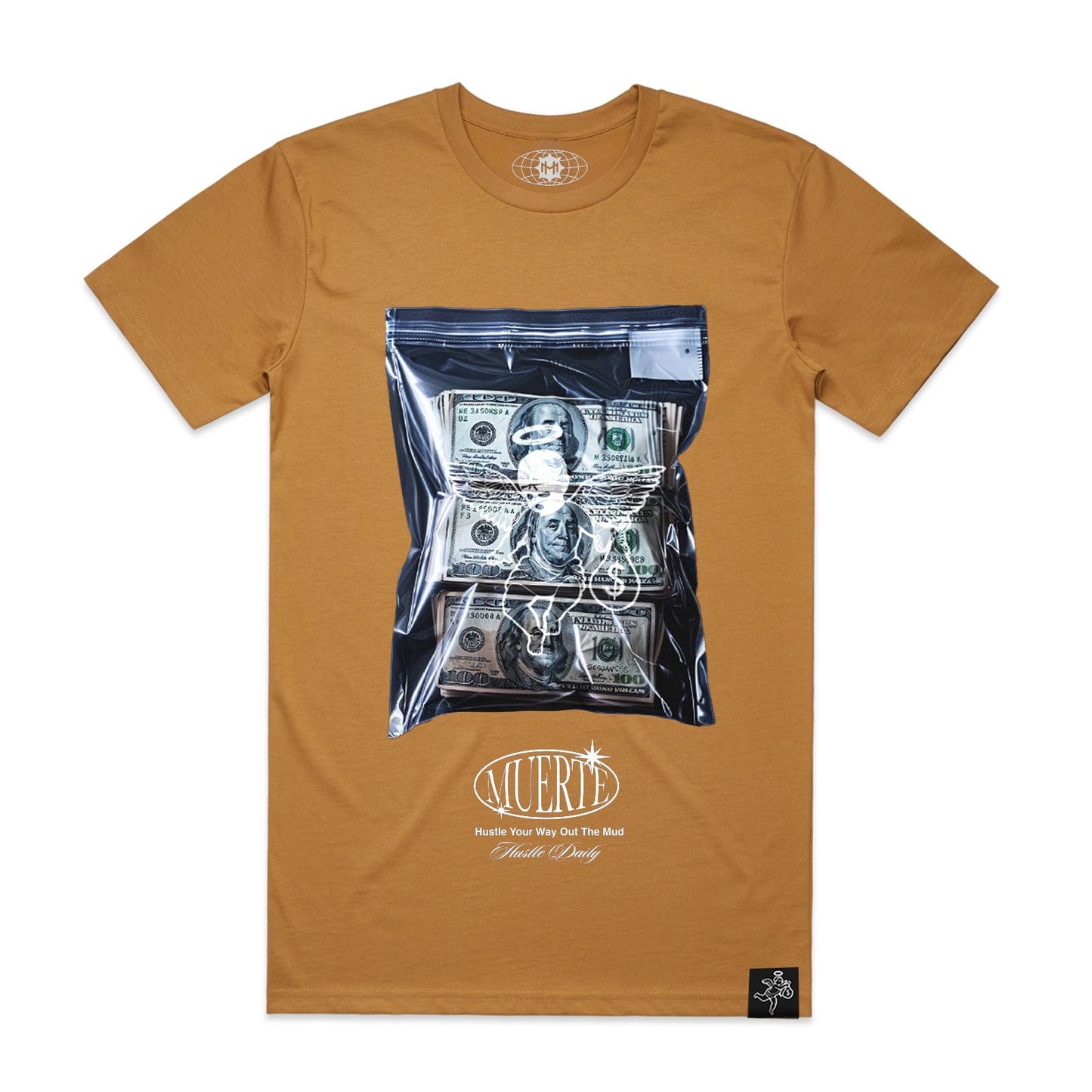 Hasta Muerte Plastic Bag Money Tee - Camel