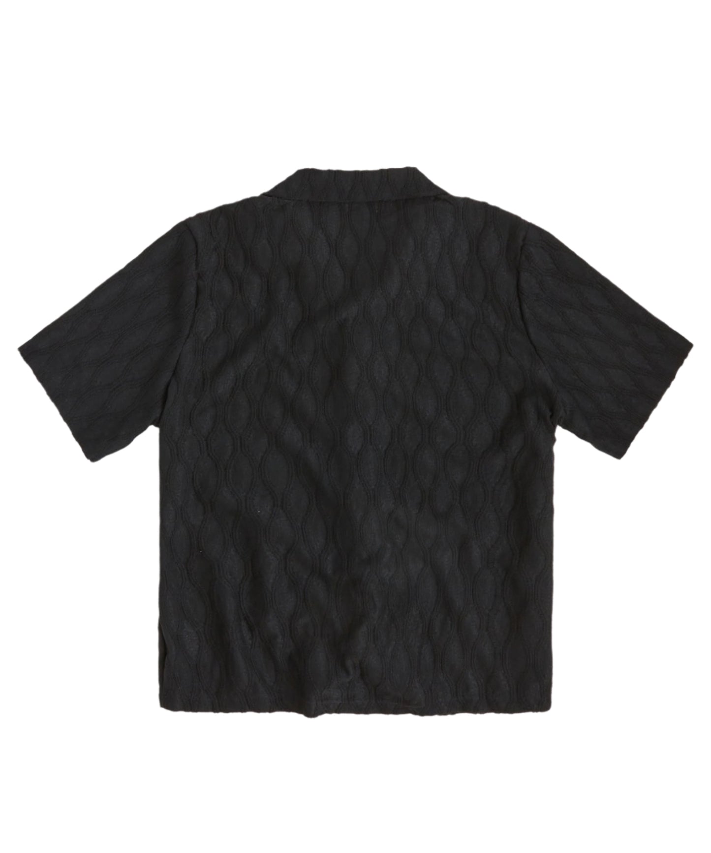 Reason Jacquard Textured Knit Button Down Shirt - Black