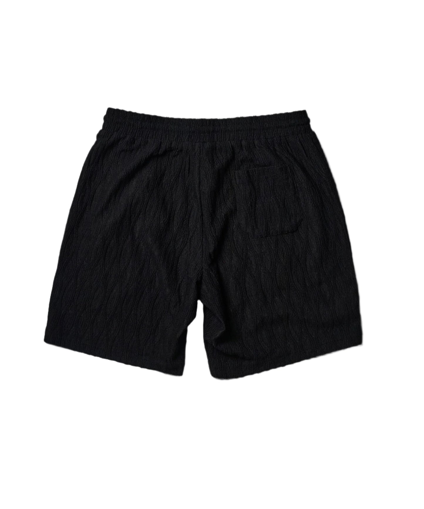 Reason Jacquard Textured Knit Shorts - Black