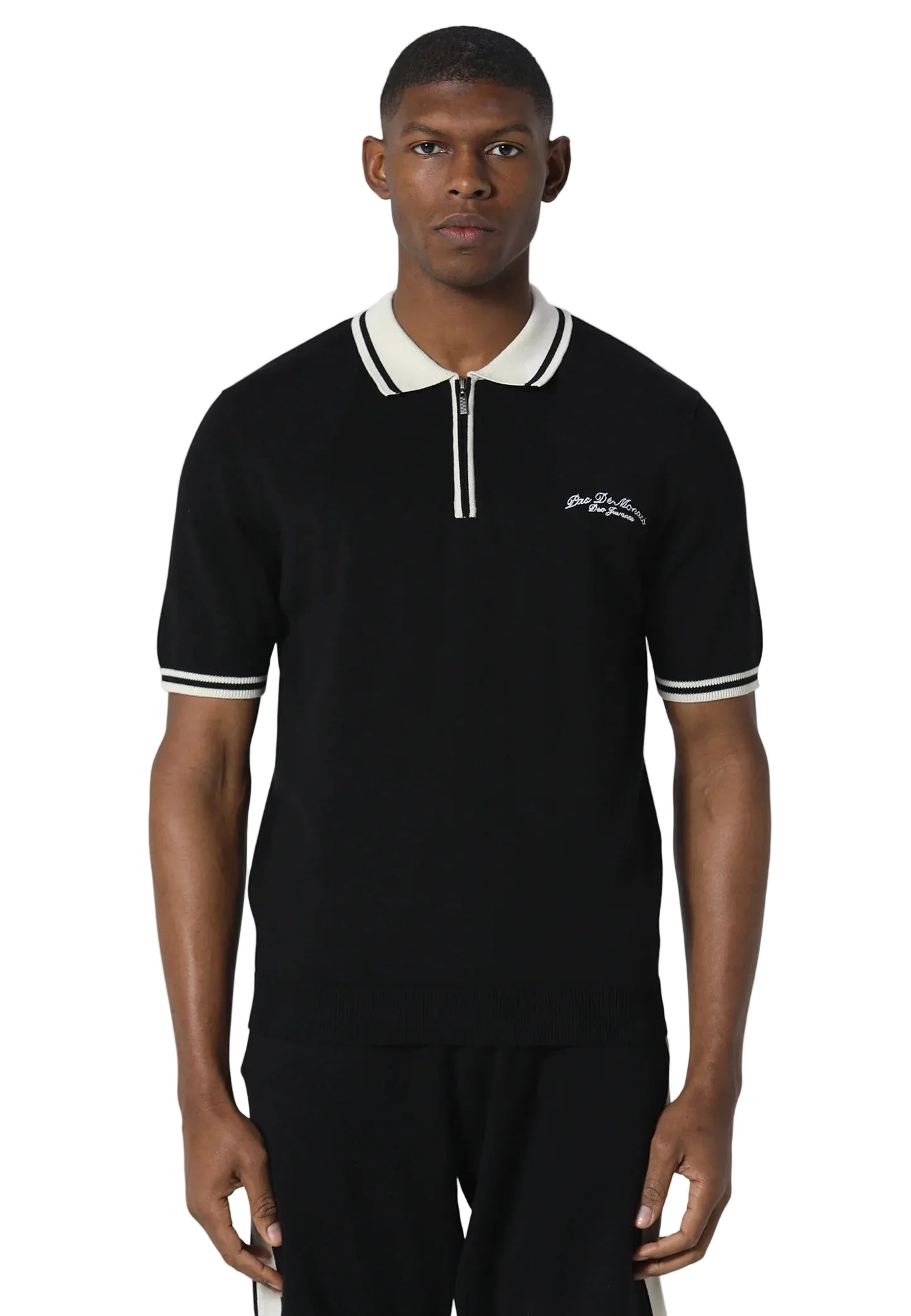 Pas De Monaco Signature Knitted Polo - Black