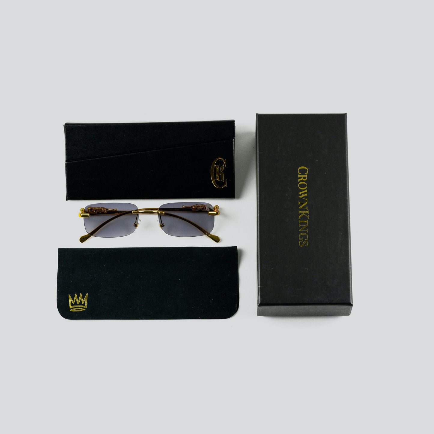 Crown Kings The Panther Sunglasses - Midnight Gold